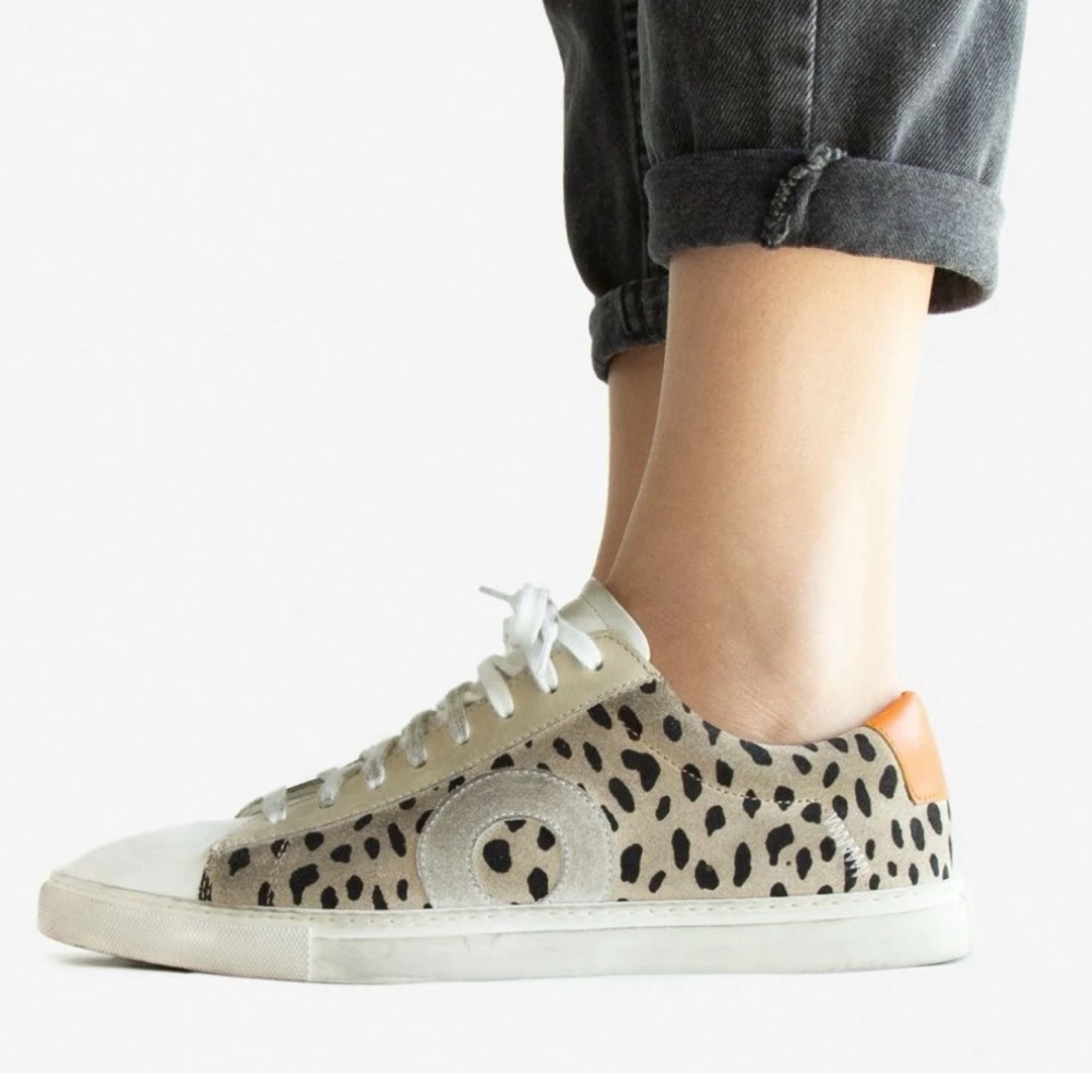 Oliver Cabell Low 1 Jolla Sneaker Shoe Distressed Leather Suede Italy Leopard 9